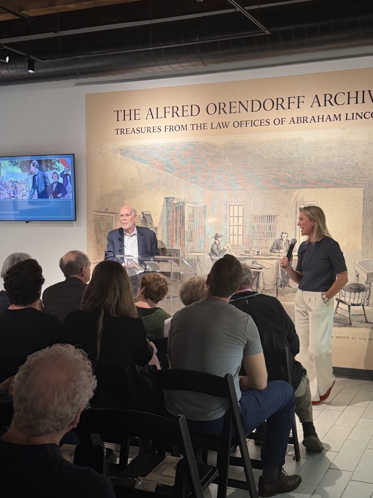 Caroline Tamposi, Heritage Auctions Consignment Director, and Harold Holzer, Lin
